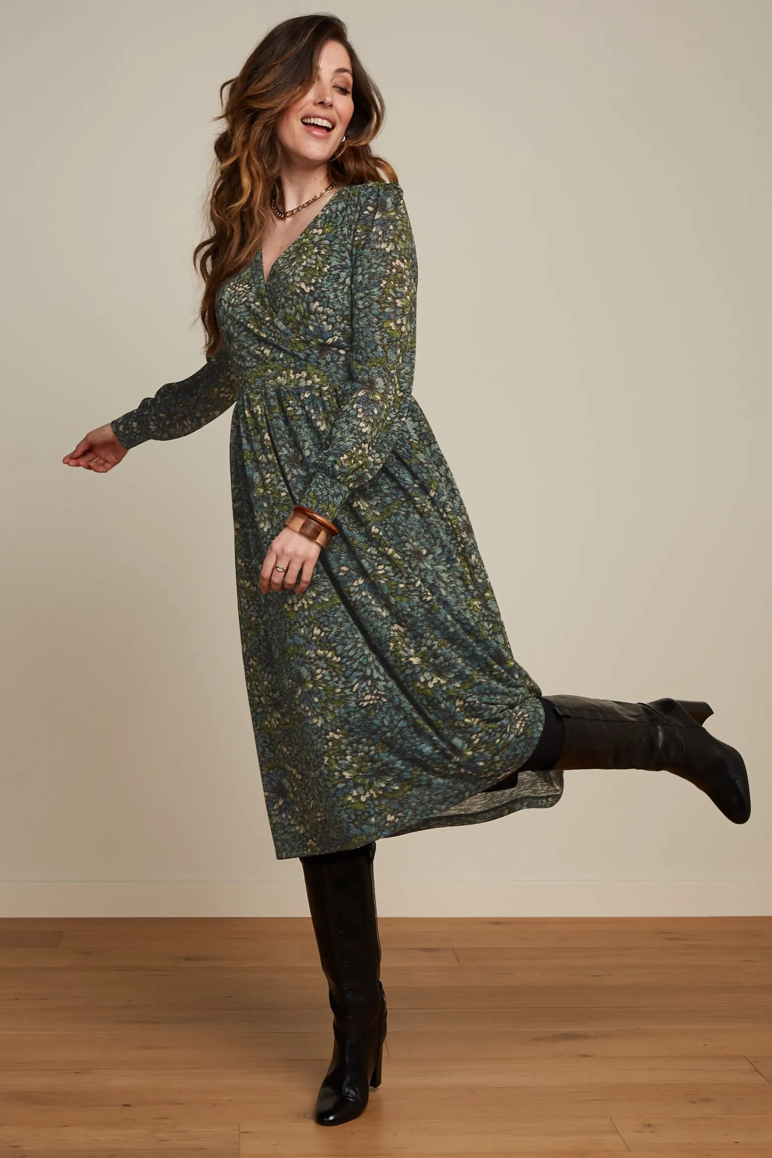 King Louie Jurken|Loretta Dress Glam Dragonfly Green