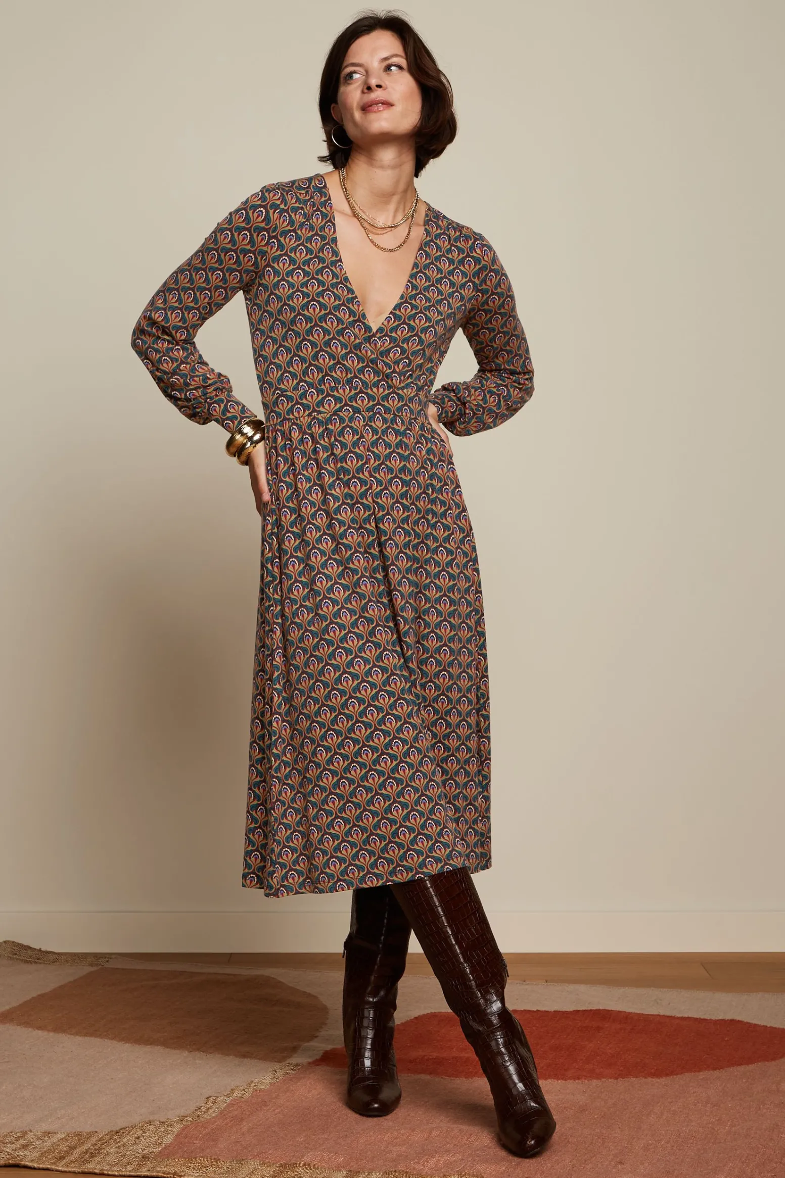 King Louie Jurken|Loretta Dress Jubilee Dragonfly Green