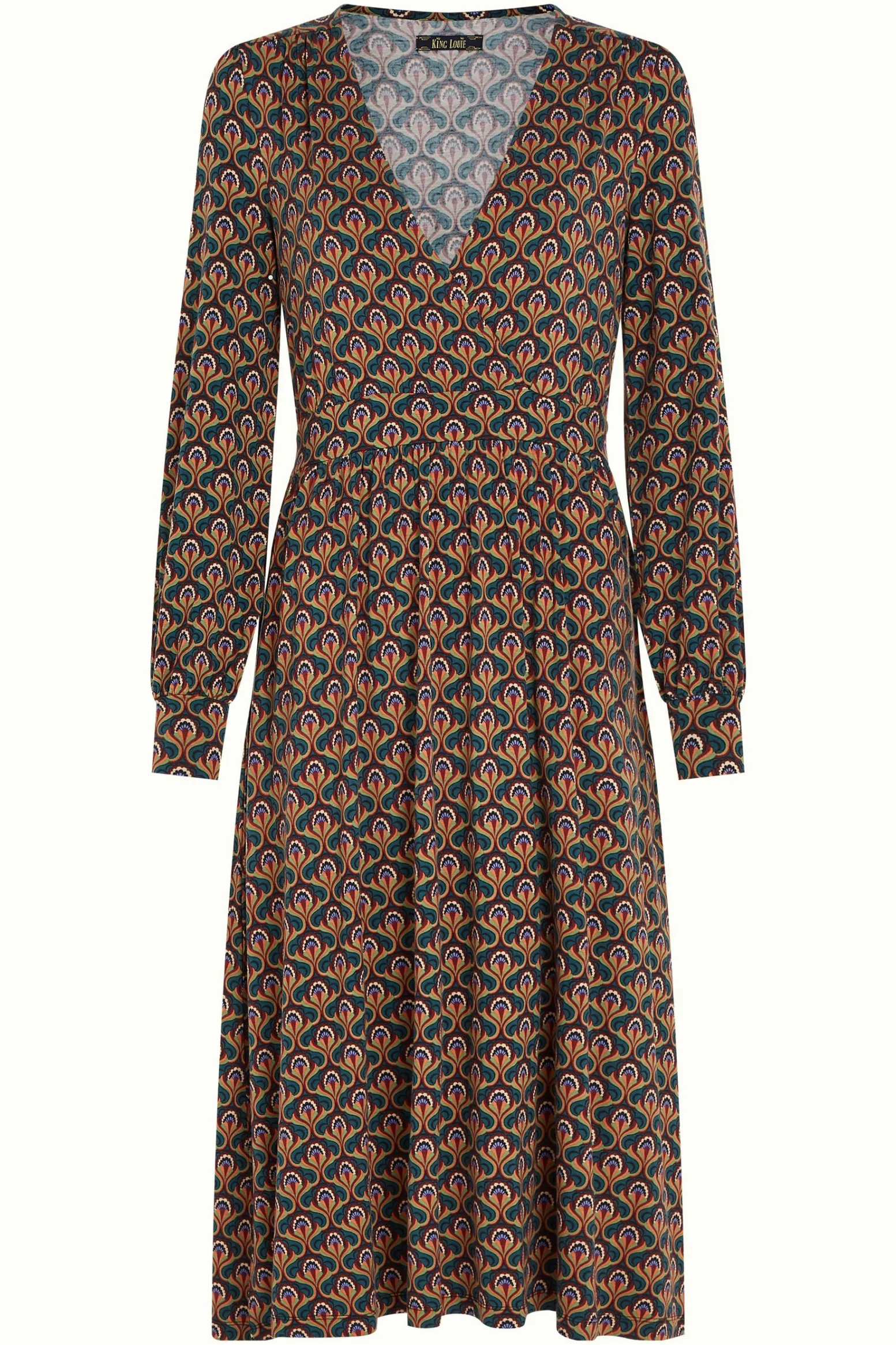 King Louie Jurken|Loretta Dress Jubilee Dragonfly Green