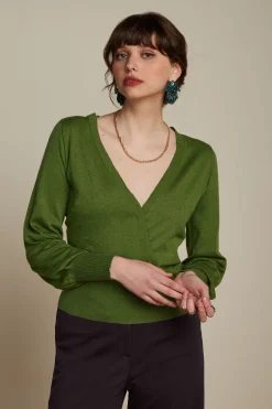 King Louie Tops & Shirts|Lulu Wrap Top Cocoon Posey Green