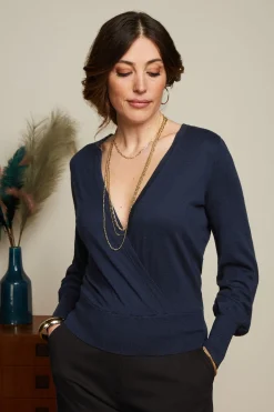 King Louie Tops & Shirts|Lulu Wrap Top Cocoon Blue