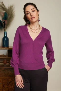 King Louie Tops & Shirts|Lulu Wrap Top Cocoon Vivid Purple