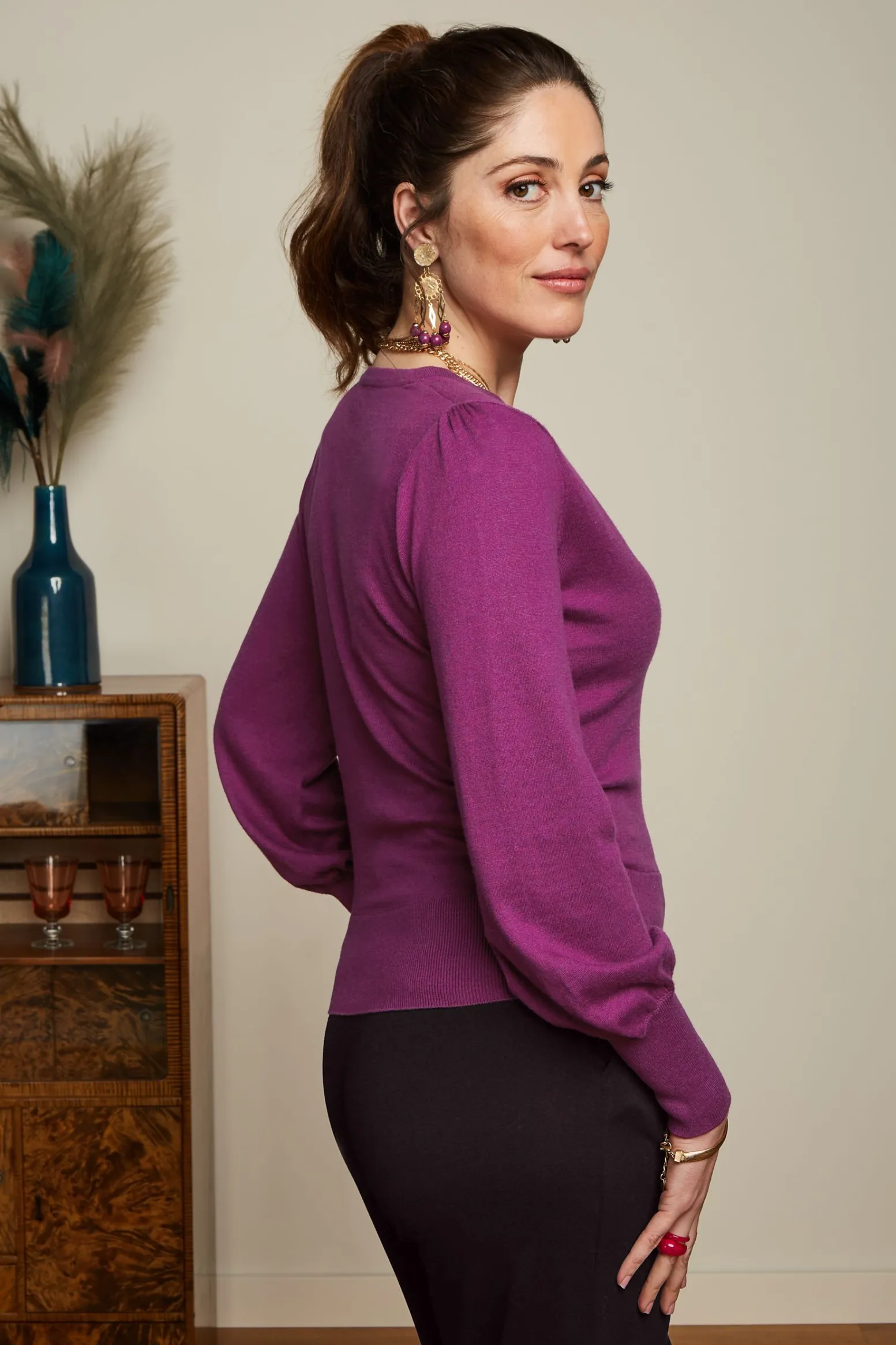 King Louie Tops & Shirts|Lulu Wrap Top Cocoon Vivid Purple