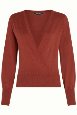 King Louie Tops & Shirts|Lulu Wrap Top Cocoon Patina Brown