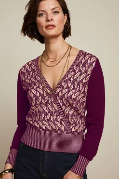 King Louie Tops & Shirts|Lulu Wrap Top Sunmoon Grape Red