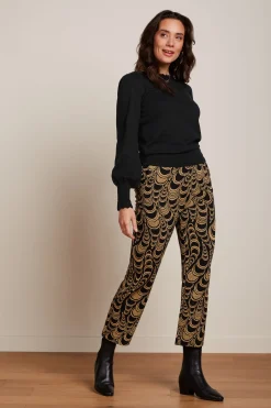 King Louie Broeken|Luz Cropped Pants Bobbin Jacquard Black