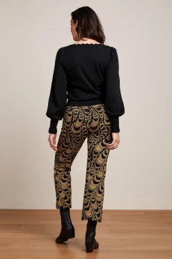 King Louie Broeken|Luz Cropped Pants Bobbin Jacquard Black