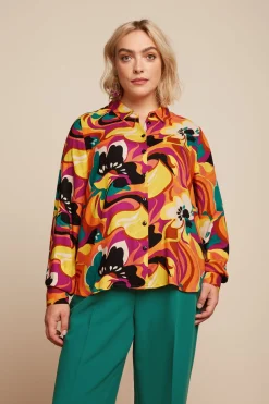 King Louie Blouses|Maisie Blouse Aurelio Shell Orange