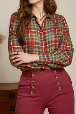 King Louie Blouses|Maisie Blouse Belmont Check Woodbine Green