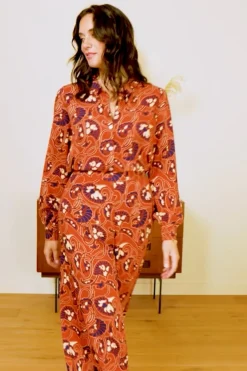 King Louie Blouses|Maisie Blouse Cecilia Spicy Brown