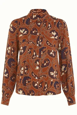 King Louie Blouses|Maisie Blouse Cecilia Spicy Brown