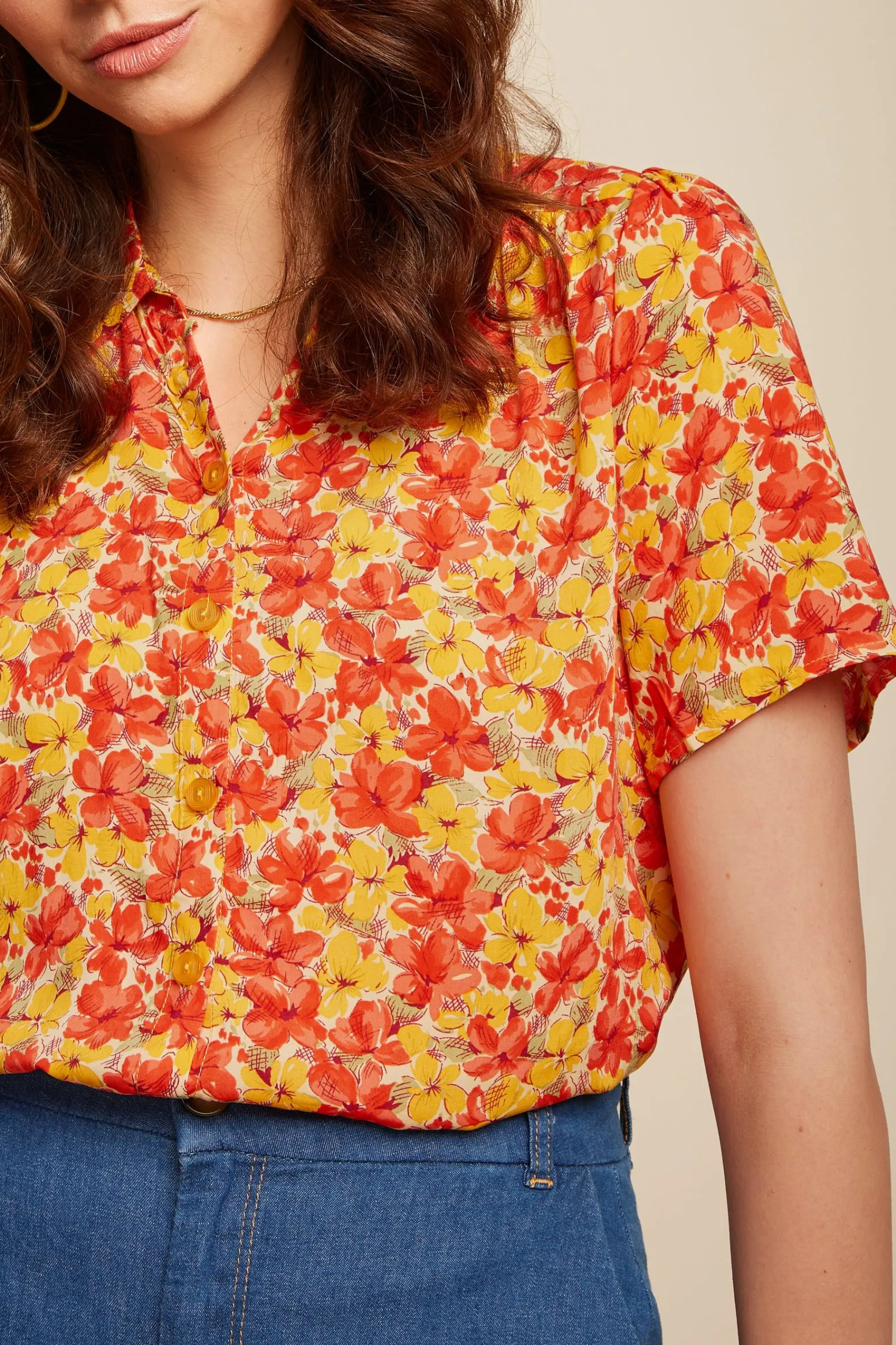 King Louie Blouses|Maisie Blouse Doree Fiesta Red