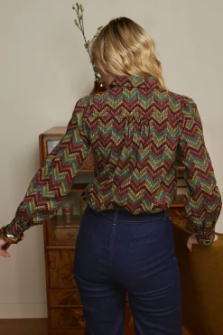 King Louie Blouses|Maisie Blouse Farley Cabernet Red