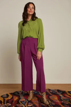 King Louie Blouses|Maisie Blouse Lyonne Embroidery Woodbine Green