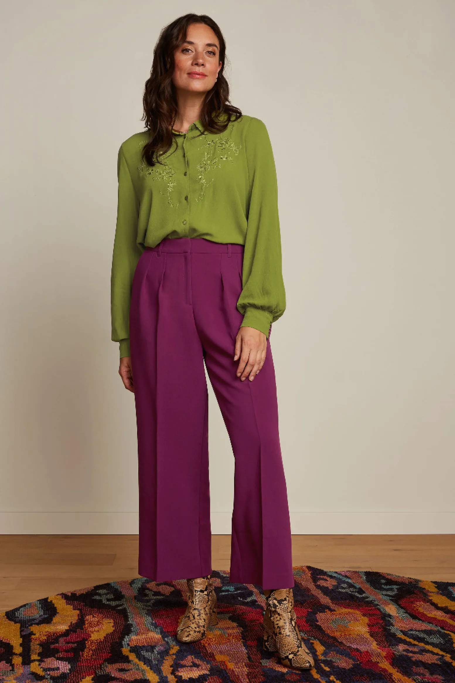 King Louie Blouses|Maisie Blouse Lyonne Embroidery Woodbine Green