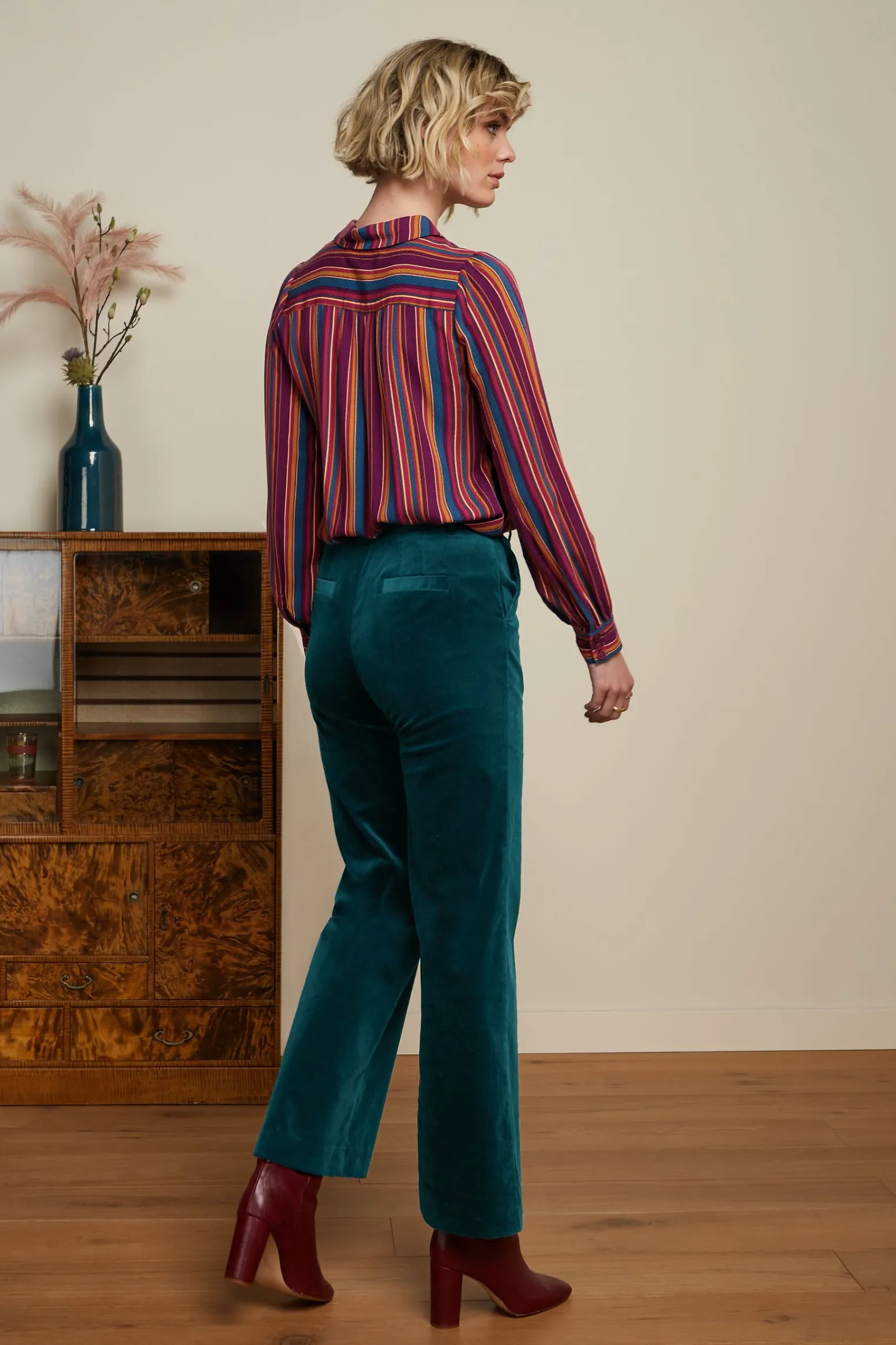 King Louie Blouses|Maisie Blouse Marion Stripe Imperial Purple