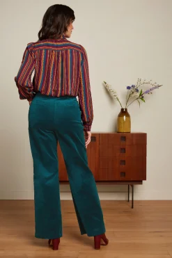 King Louie Blouses|Maisie Blouse Marion Stripe Imperial Purple