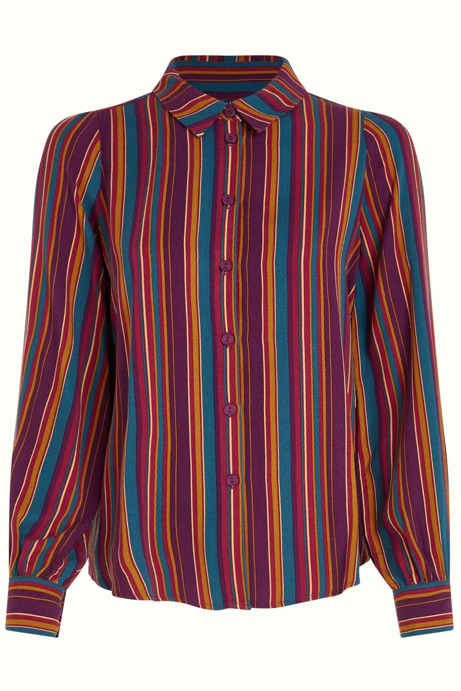 King Louie Blouses|Maisie Blouse Marion Stripe Imperial Purple