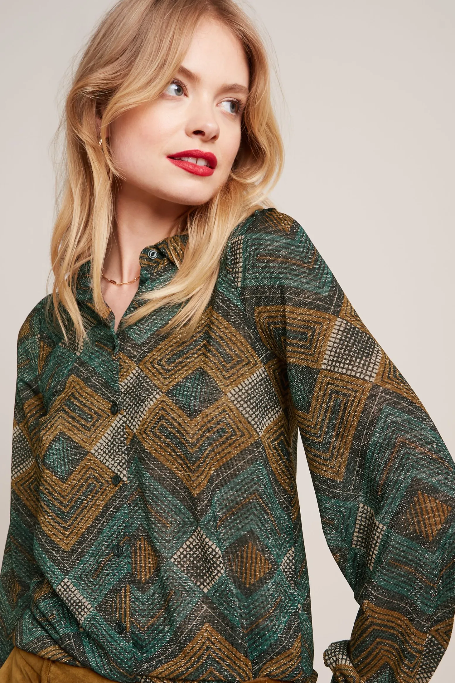 King Louie Blouses|Maisie Blouse Morrison Pine Green