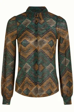 King Louie Blouses|Maisie Blouse Morrison Pine Green