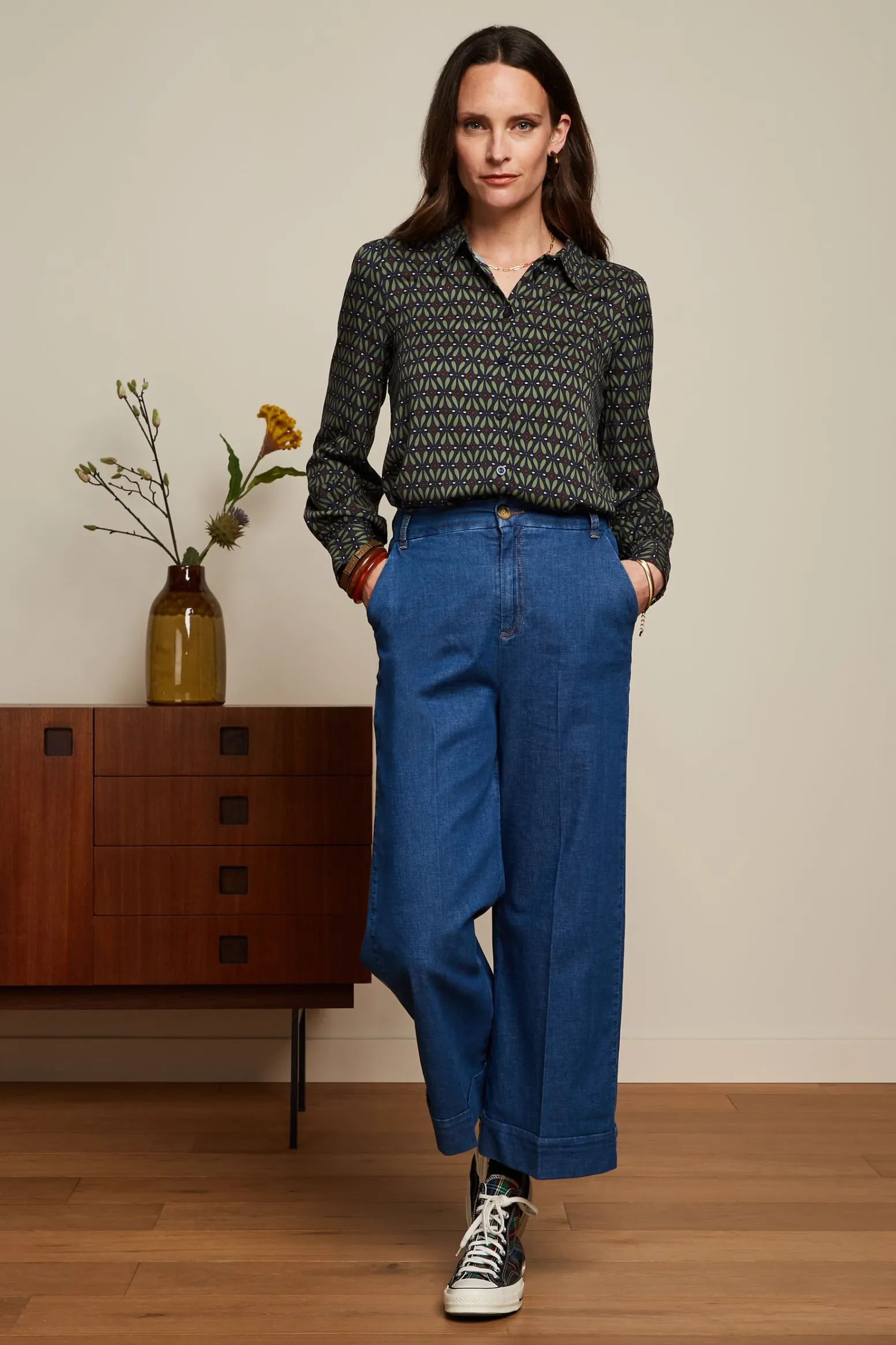 King Louie Blouses|Maisie Blouse Parlour Tokyo Blue