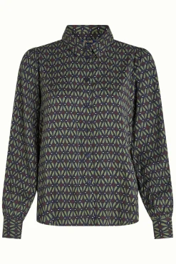 King Louie Blouses|Maisie Blouse Parlour Tokyo Blue