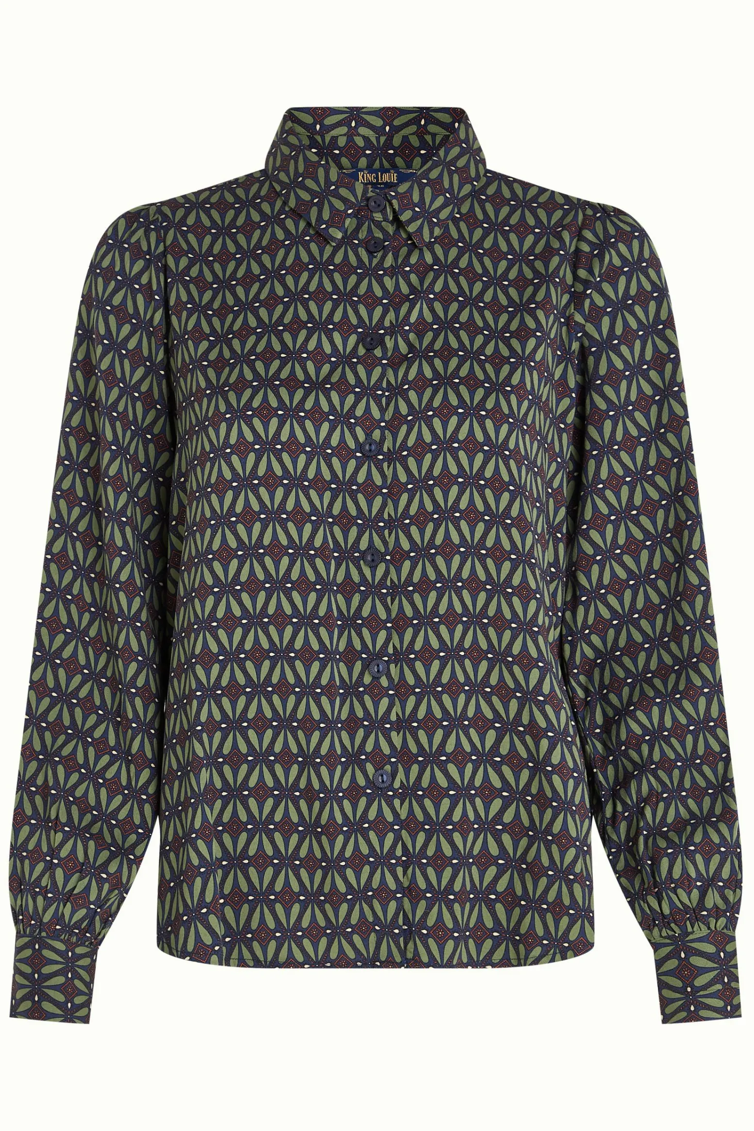 King Louie Blouses|Maisie Blouse Parlour Tokyo Blue