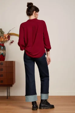 King Louie Blouses|Maisie Blouse Piper Cabernet Red