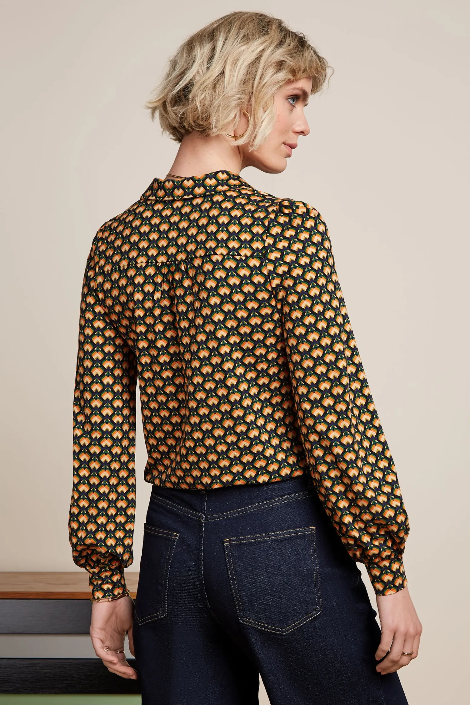 King Louie Blouses|Maisie Blouse Valet Streeple Blue