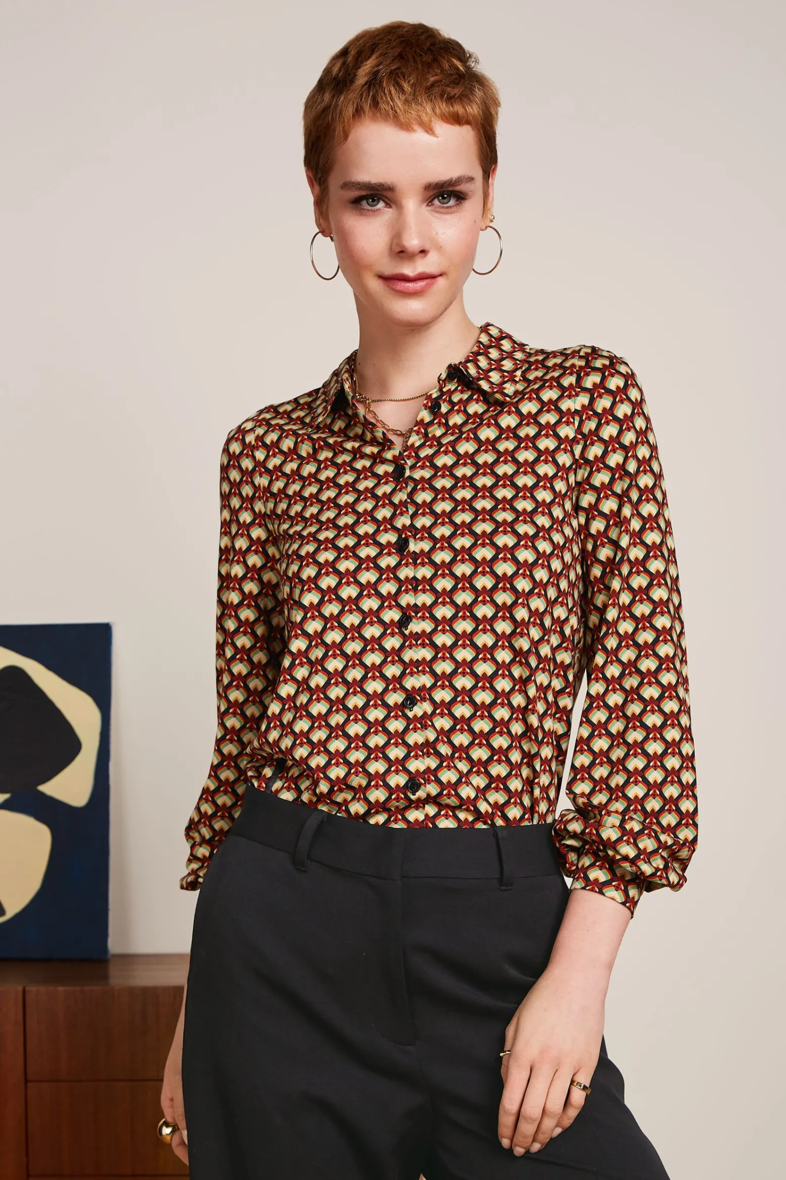 King Louie Blouses|Maisie Blouse Valet Cabernet Red