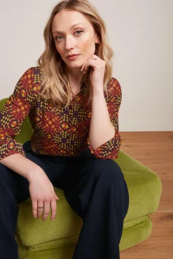 King Louie Blouses|Maisie Blouse Zesty Evening Blue