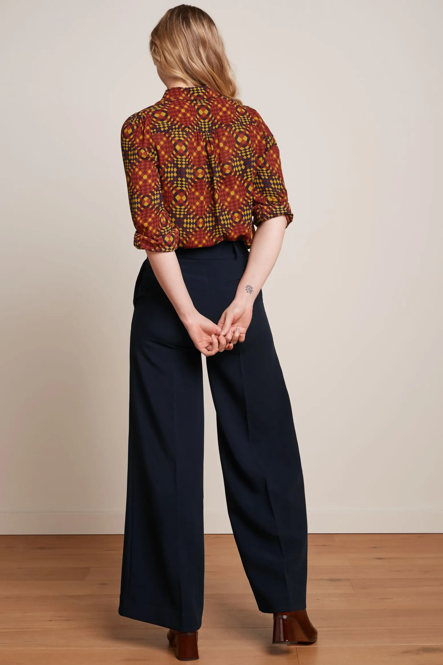King Louie Blouses|Maisie Blouse Zesty Evening Blue