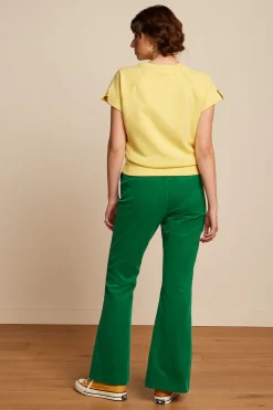 King Louie Broeken|Marcie Flared Pants Babyrib Meadow Green