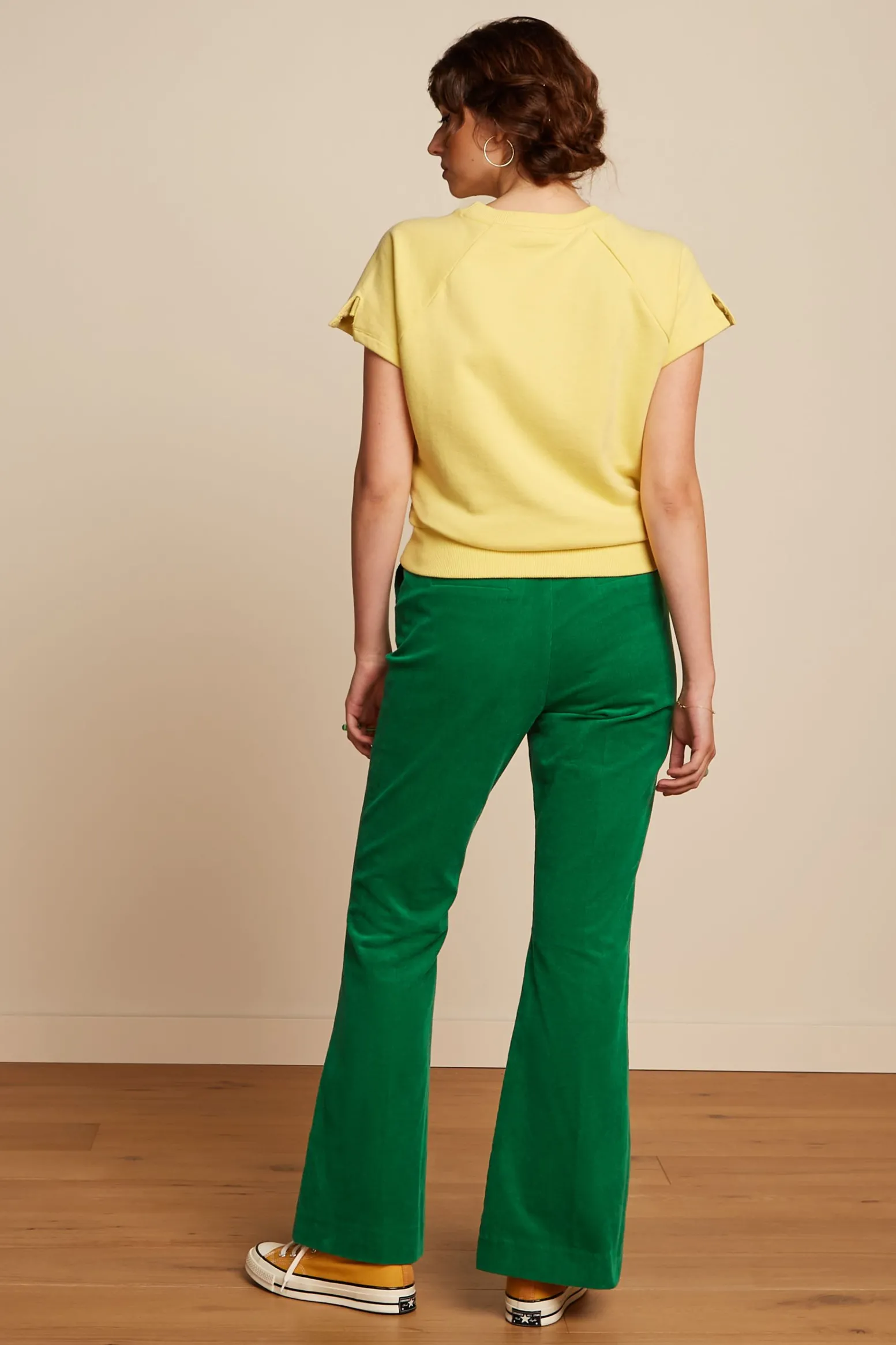 King Louie Broeken|Marcie Flared Pants Babyrib Meadow Green