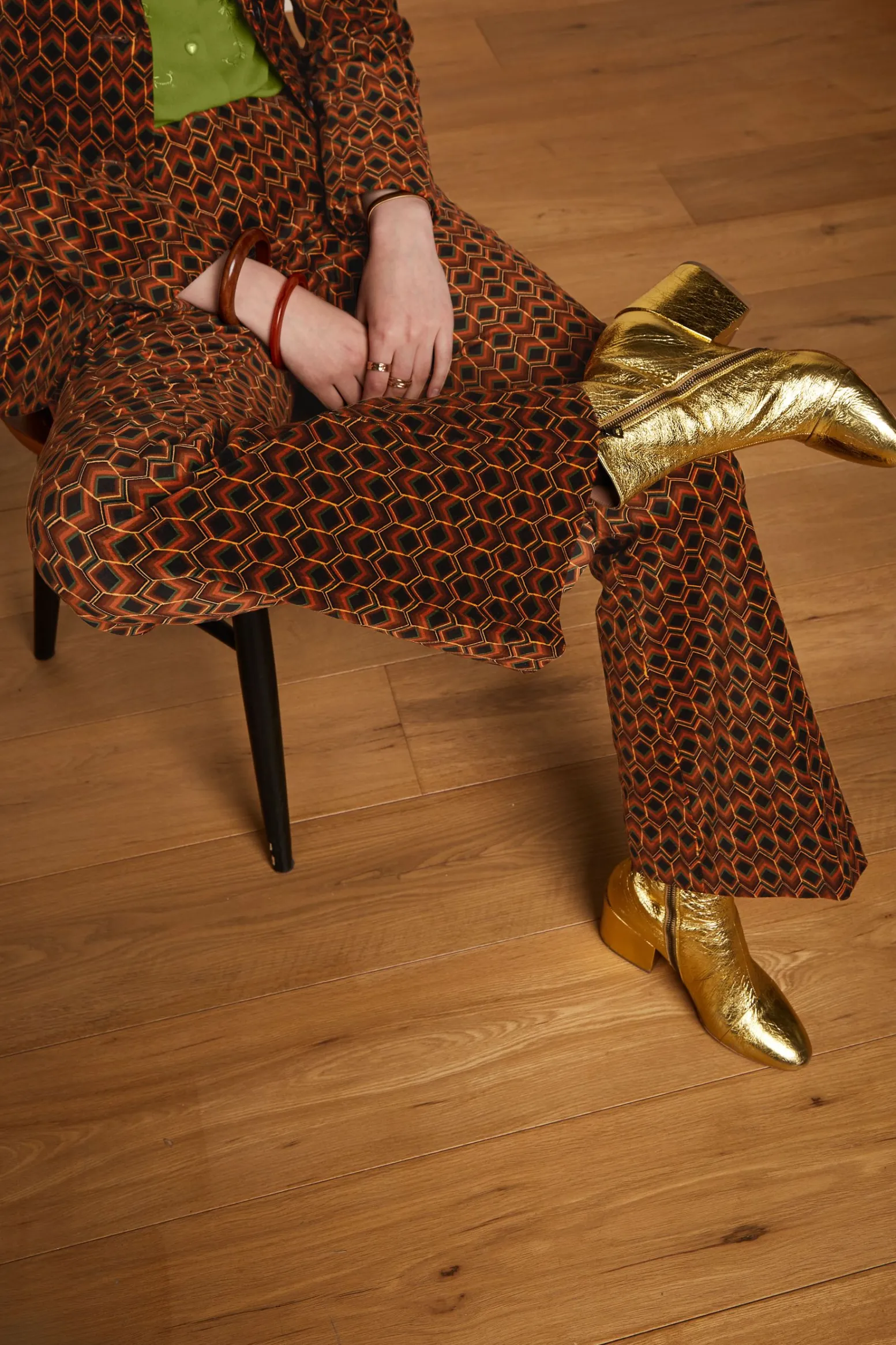 King Louie Broeken|Marcie Flared Pants Quentin Black