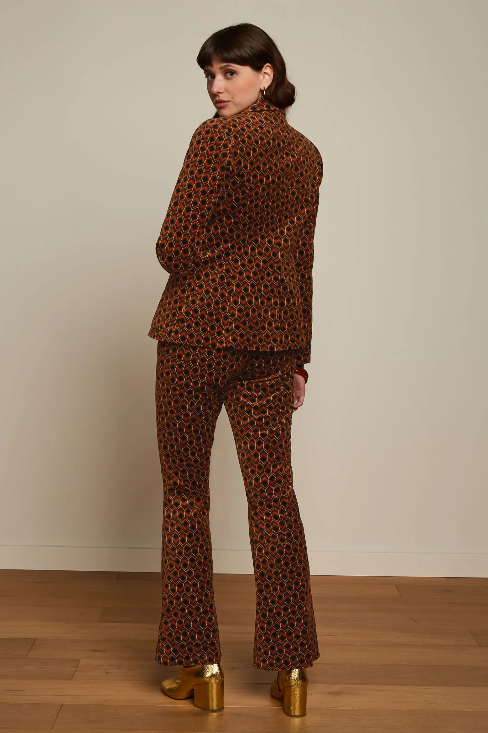 King Louie Broeken|Marcie Flared Pants Quentin Black