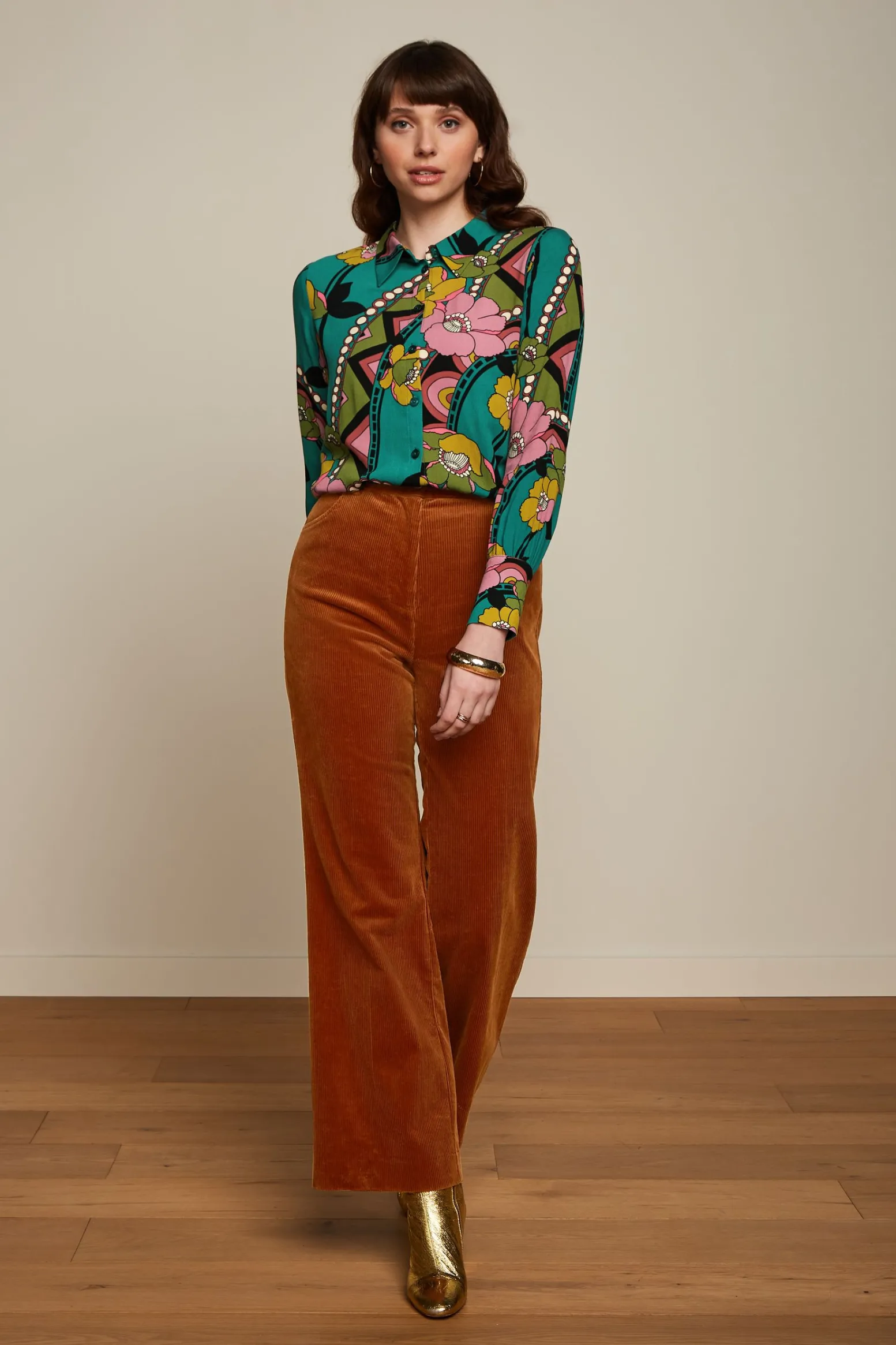 King Louie Broeken|Marcie Pants Corduroy Bombay Brown