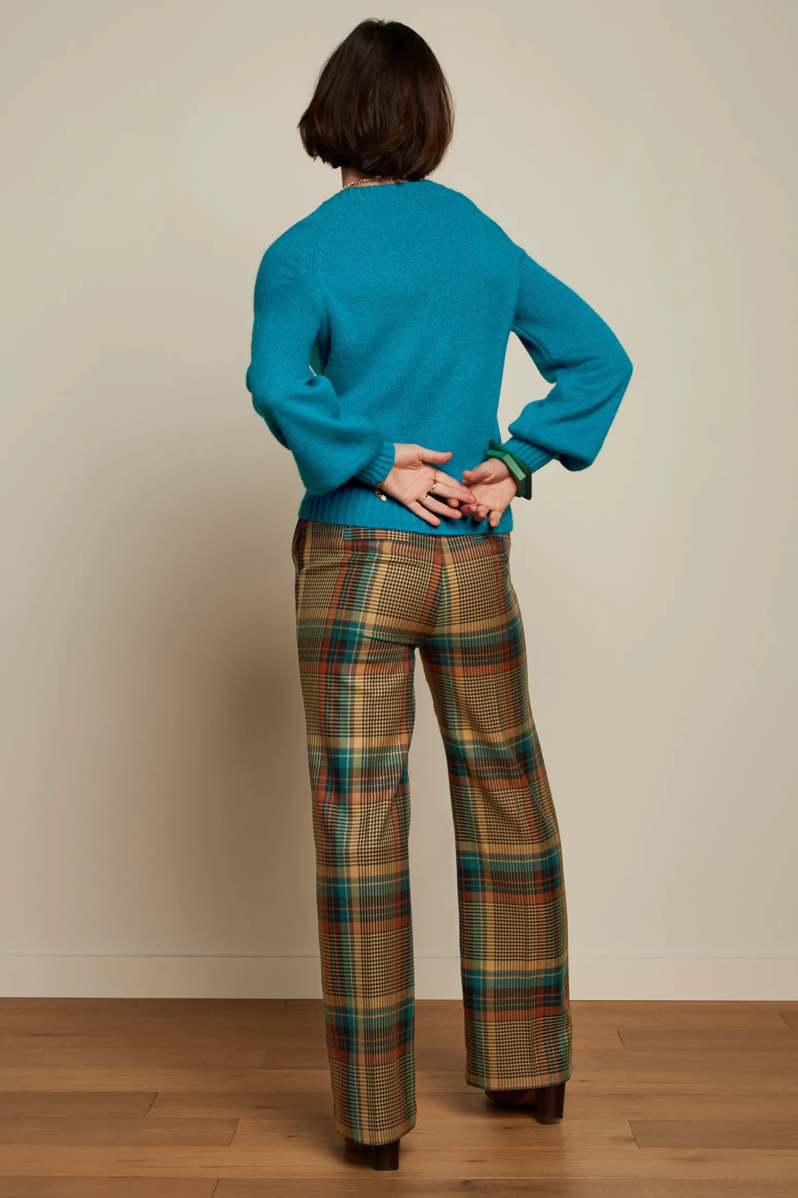 King Louie Broeken|Marcie Pants Feathers Check Black