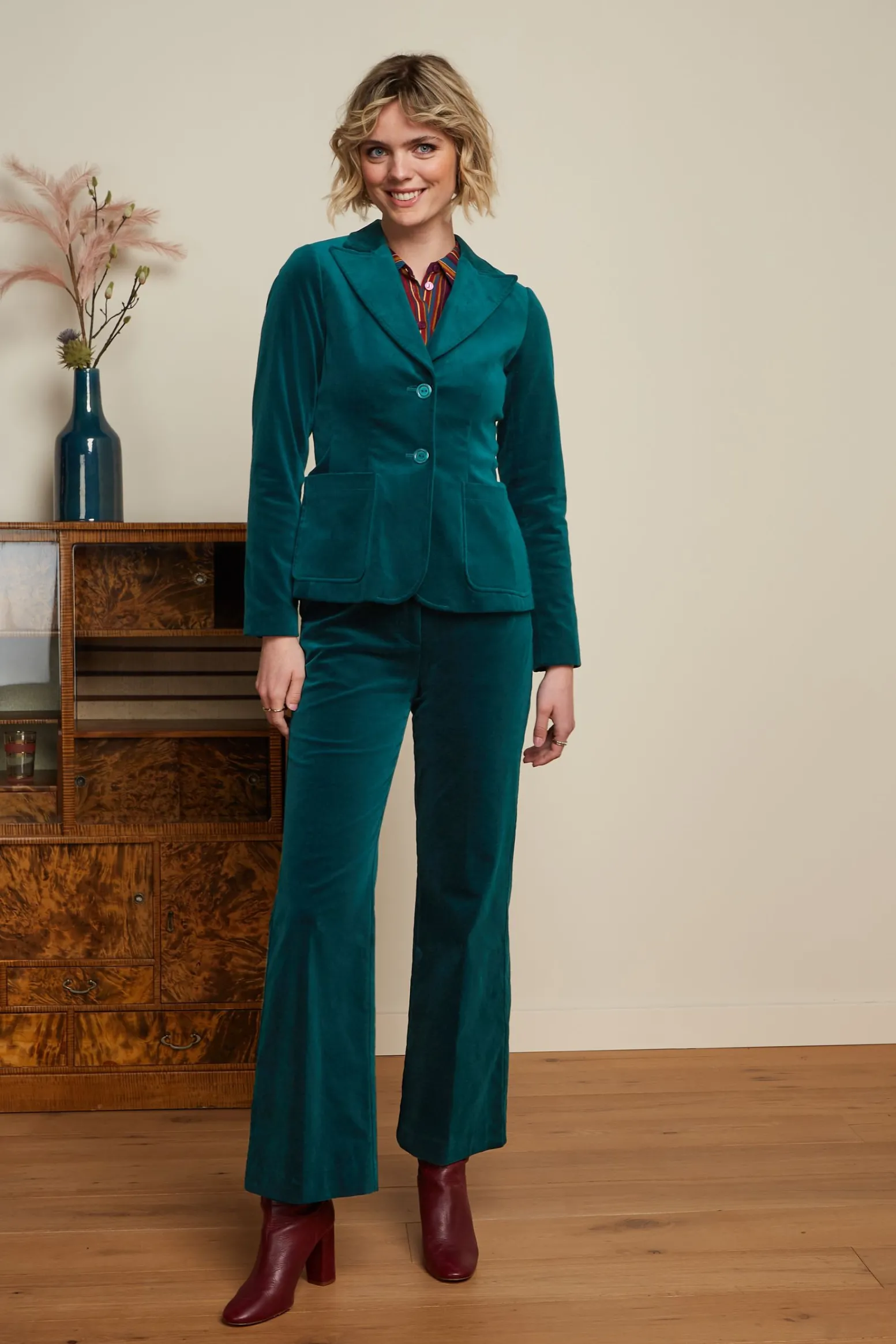 King Louie Broeken|Marcie Pants Uni Fargo Dragonfly Green