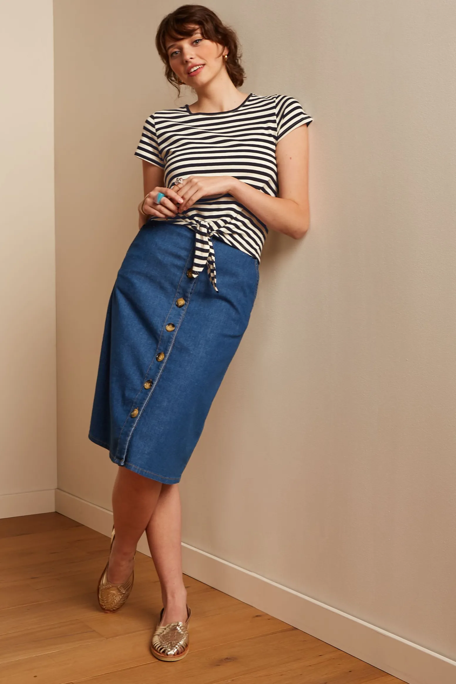 King Louie Rokken|Marie Skirt Chambray Denim Blue