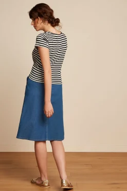 King Louie Rokken|Marie Skirt Chambray Denim Blue