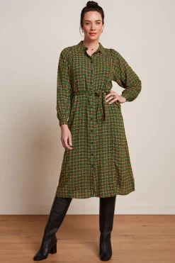 King Louie Jurken|Marisa Dress Valley Peacock Green