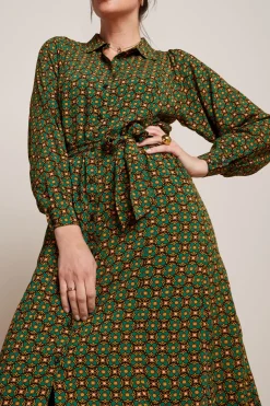 King Louie Jurken|Marisa Dress Valley Peacock Green