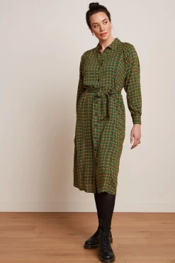 King Louie Jurken|Marisa Dress Valley Peacock Green