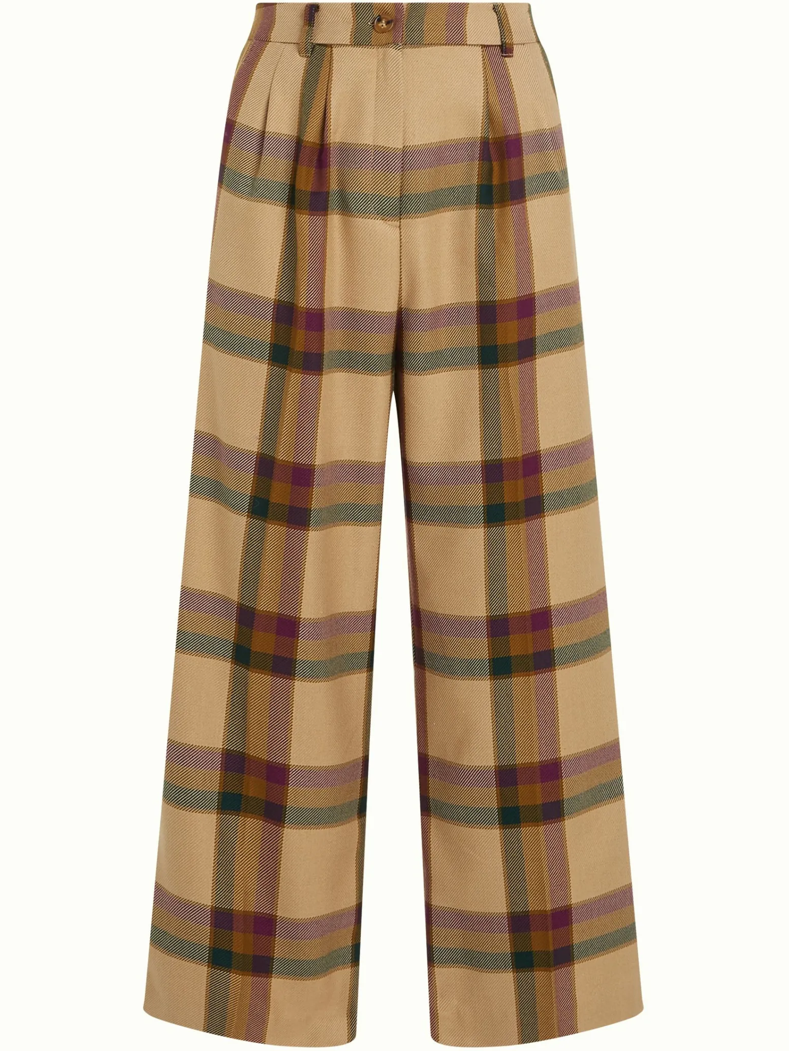 King Louie Broeken|Marlene Cropped Pants Dreamer Check Pine Green