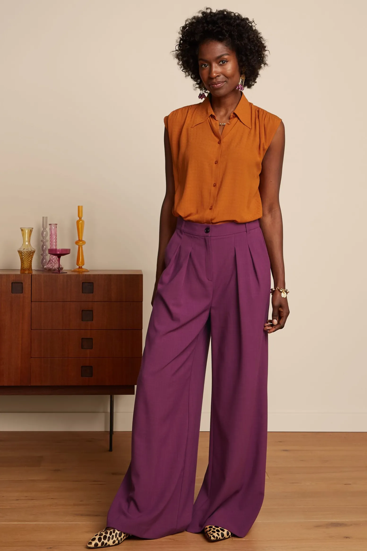 King Louie Broeken|Marlene Pants Timba Caspia Purple