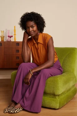 King Louie Broeken|Marlene Pants Timba Caspia Purple
