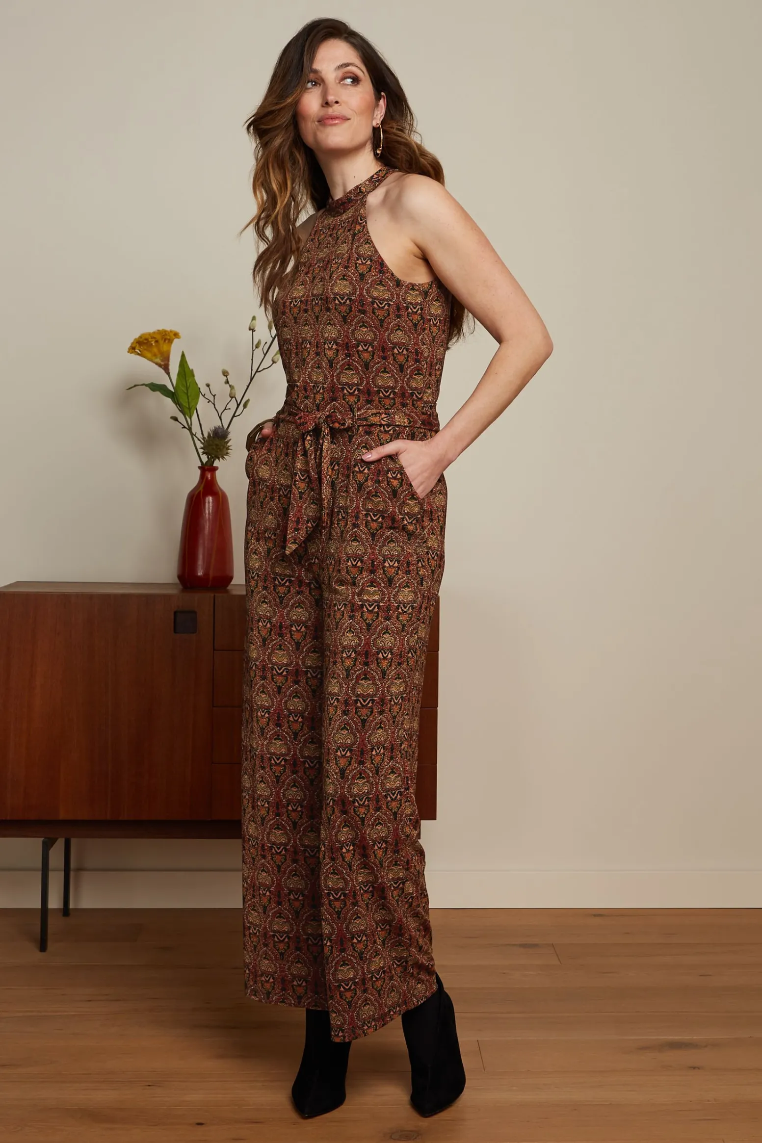 King Louie Jumpsuits|Marty Halter Jumpsuit Mystic Spicy Brown
