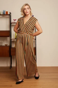 King Louie Jumpsuits|Mary Jumpsuit Piso Stripe Black