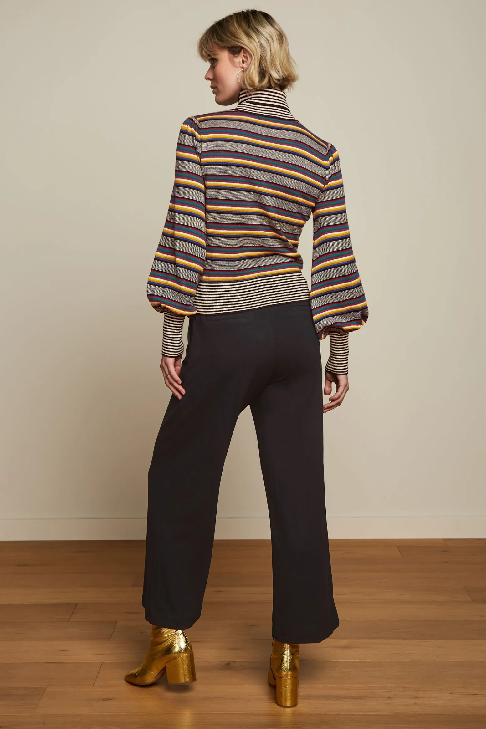 King Louie Truien|Maya Rollneck Top Sixties Stripe Black